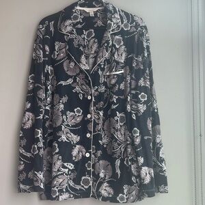 Soma Black and White Floral Pajama Set